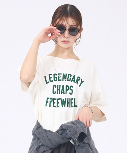 abahouse mavie(アバハウスマヴィ)の「【2WAY】ピグメントオフショルダーロゴTシャツ(Tシャツ/カットソー・レディース・エンジ/オフホワイト/チャコールグレー・フリー)」の9枚目の写真