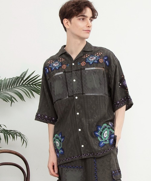 チャイハネ(チャイハネ)の「【チャイハネ】ロザリナMEN'S開襟シャツ(シャツ/ブラウス・メンズ・ホワイト/ブラウン/カーキ・FREE)」の9枚目の写真