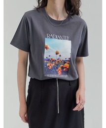 [2026 SUMMER COLLECTION][接触冷感][UVカット]フラワープリントフォトTシャツ