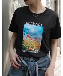 [2026 SUMMER COLLECTION][接触冷感][UVカット]フラワープリントフォトTシャツ