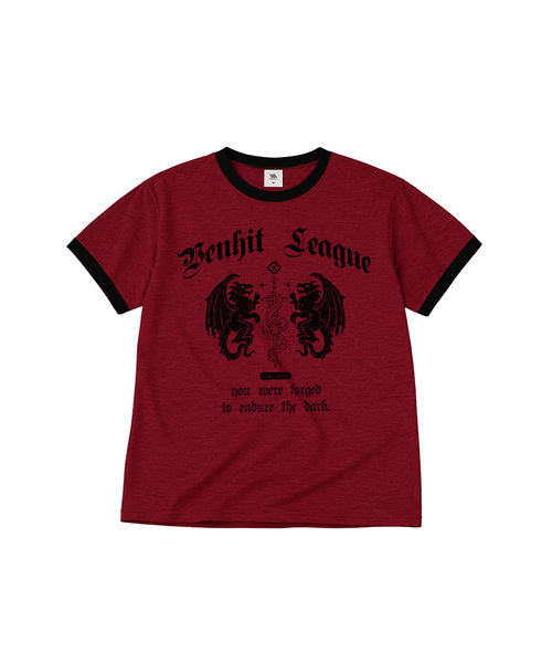 VENHIT（ベンヒット）の「ゲートドラゴン リンガー半袖Tシャツ（Tシャツ/カットソー・レディース・クリーム/スカイブルー/ライトグレー/バーガンディー・MEDIUM/LARGE）」の4枚目の写真