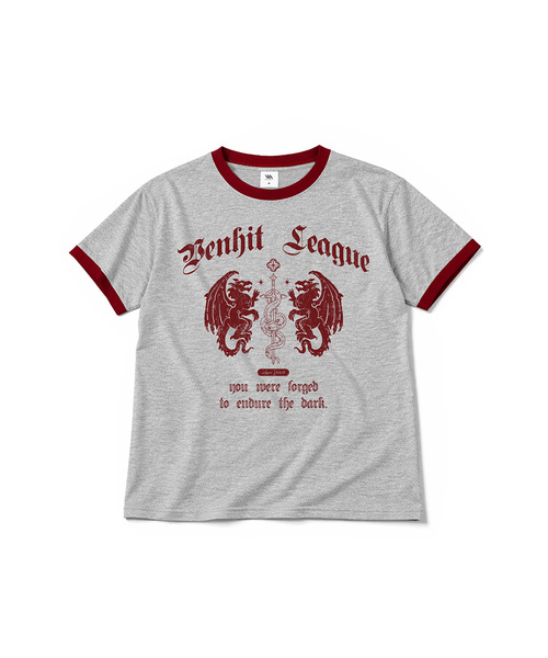 VENHIT（ベンヒット）の「ゲートドラゴン リンガー半袖Tシャツ（Tシャツ/カットソー・レディース・クリーム/スカイブルー/ライトグレー/バーガンディー・MEDIUM/LARGE）」の2枚目の写真