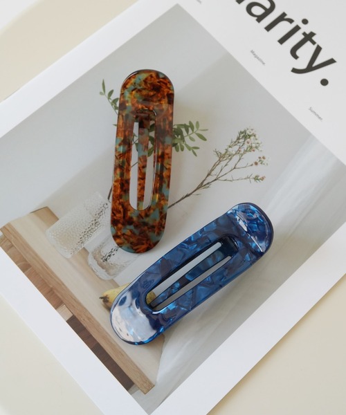 セール】【 Port / ポート 】 マーブル オーバル型 ヘアクリップ