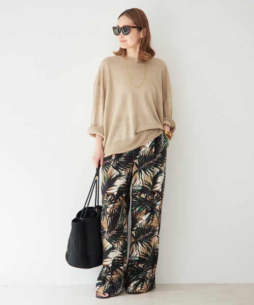 Deuxieme Classe(ドゥーズィエムクラス)の「Botanical ワイドパンツ(その他パンツ・レディース・ブラウン/グリーン・34/36/38)」の4枚目の写真