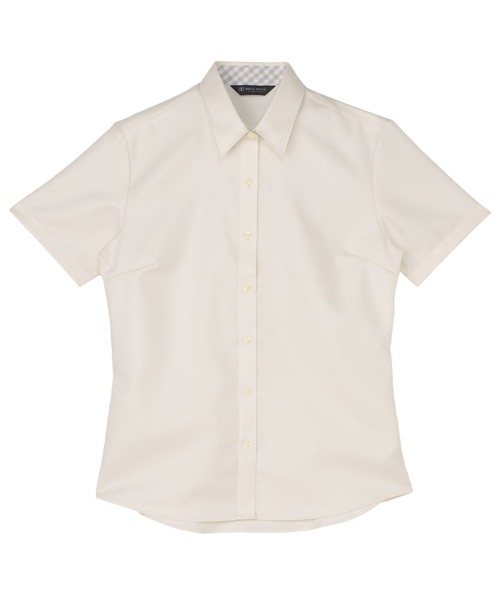 TOKYO SHIRTS(トウキョウシャツ)の「【超形態安定】【接触冷感】形態安定ノンアイロン レギュラー 半袖ビジネスワイシャツ(ビジネスシャツ・レディース・イエロー・M/L/S/LL/XL)」の1枚目の写真