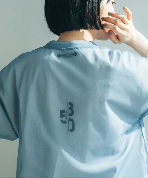 THREE FIFTY STANDARD(スリーフィフティースタンダード)の「THREE FIFTY STANDARD シアーなオーバーTシャツ(Tシャツ/カットソー・レディース・ブルー/チョコ/ブラック・M/L/LL/3L)」の15枚目の写真