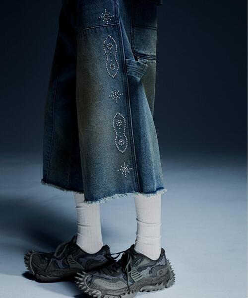 DankeSchon/ダンケシェーン/STUDS W-KNEE SHORTS DENIM（デニムパンツ