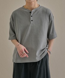 epnok（エプノック）の「ベーシックルーズヘンリーネック半袖Tee（Tシャツ/カットソー）」