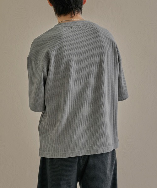 epnok(エプノック)の「ベーシックルーズヘンリーネック半袖Tee(Tシャツ/カットソー・メンズ・グレー/ブラック/ネイビー・LARGE/MEDIUM/SMALL)」の14枚目の写真