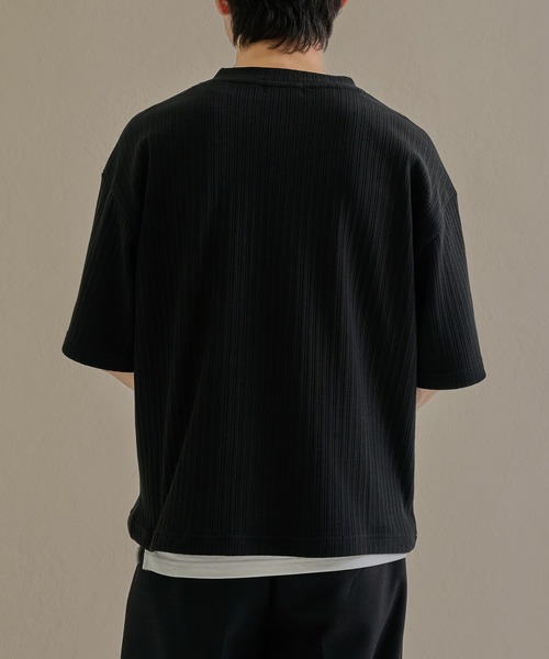 epnok(エプノック)の「ベーシックルーズヘンリーネック半袖Tee(Tシャツ/カットソー・メンズ・グレー/ブラック/ネイビー・LARGE/MEDIUM/SMALL)」の6枚目の写真