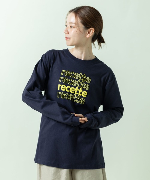 PAR ICI(パーリッシィ)の「recette ロゴロンT(Tシャツ/カットソー・レディース・ネイビー/グレー・FREE)」の8枚目の写真