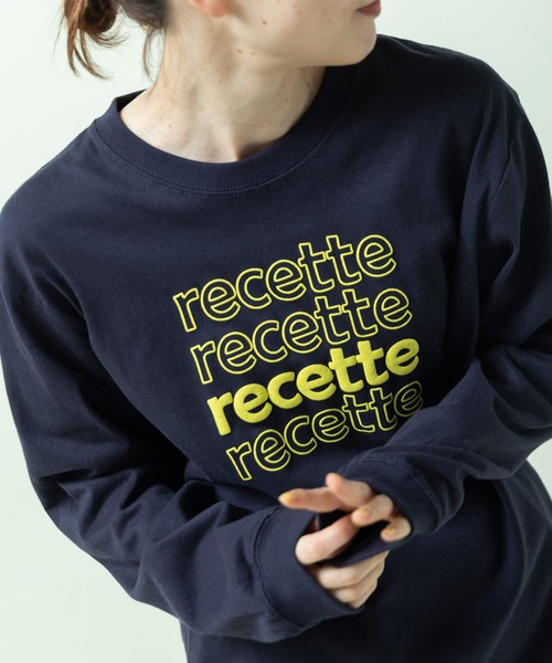 PAR ICI(パーリッシィ)の「recette ロゴロンT(Tシャツ/カットソー・レディース・ネイビー/グレー・FREE)」の9枚目の写真