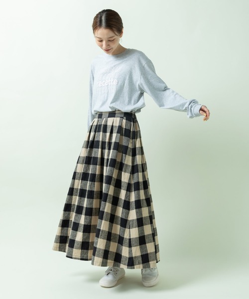 PAR ICI(パーリッシィ)の「recette ロゴロンT(Tシャツ/カットソー・レディース・ネイビー/グレー・FREE)」の14枚目の写真