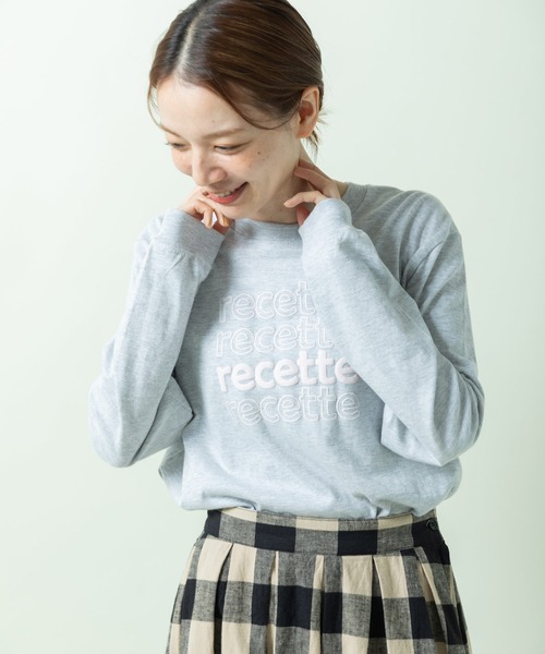 PAR ICI(パーリッシィ)の「recette ロゴロンT(Tシャツ/カットソー・レディース・ネイビー/グレー・FREE)」の19枚目の写真