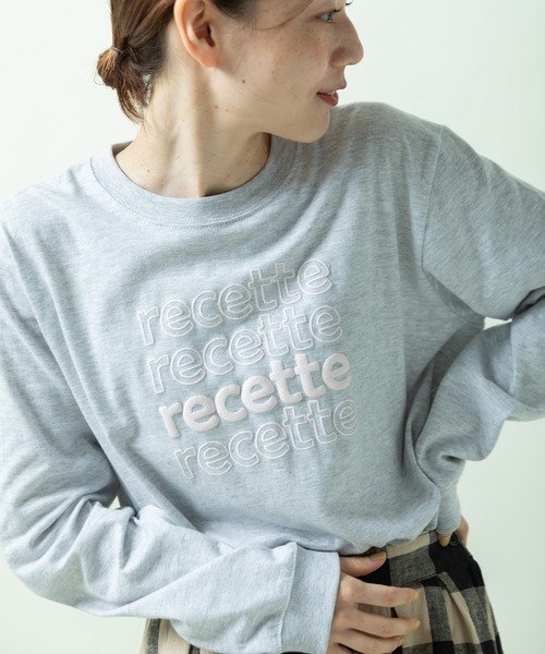 PAR ICI(パーリッシィ)の「recette ロゴロンT(Tシャツ/カットソー・レディース・ネイビー/グレー・FREE)」の18枚目の写真