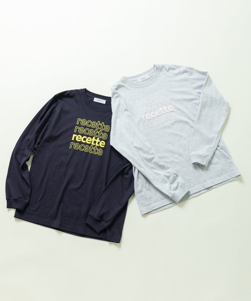 PAR ICI(パーリッシィ)の「recette ロゴロンT(Tシャツ/カットソー・レディース・ネイビー/グレー・FREE)」の10枚目の写真