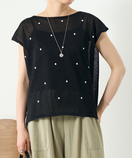 BEARDSLEY(ビアズリー)の「ドット刺繍ニット(ニット/セーター・レディース・グレー/ブラック・FREE)」の11枚目の写真