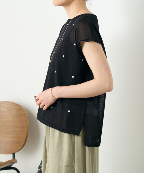 BEARDSLEY(ビアズリー)の「ドット刺繍ニット(ニット/セーター・レディース・グレー/ブラック・FREE)」の12枚目の写真