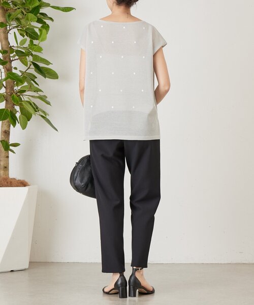 BEARDSLEY（ビアズリー）の「ドット刺繍ニット（ニット/セーター・レディース・グレー/ブラック・FREE）」の3枚目の写真