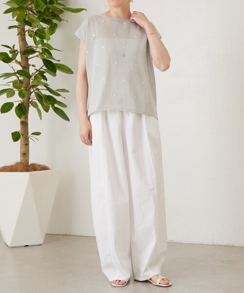 BEARDSLEY（ビアズリー）の「ドット刺繍ニット（ニット/セーター・レディース・グレー/ブラック・FREE）」の4枚目の写真