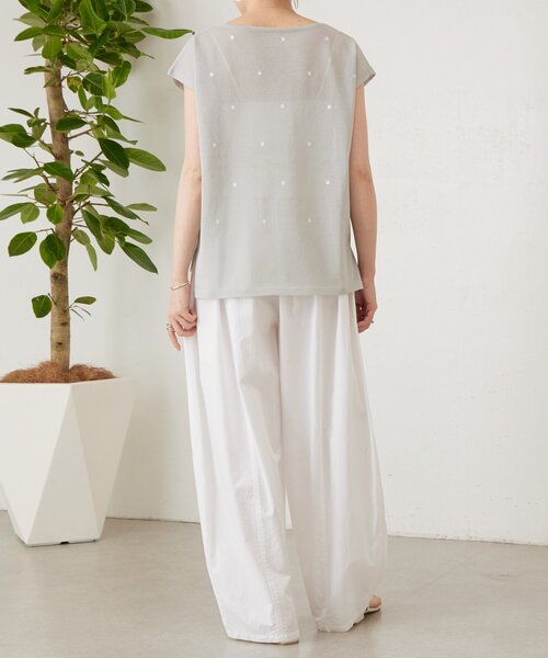 BEARDSLEY（ビアズリー）の「ドット刺繍ニット（ニット/セーター・レディース・グレー/ブラック・FREE）」の6枚目の写真