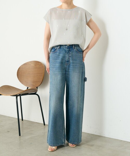 BEARDSLEY（ビアズリー）の「ドット刺繍ニット（ニット/セーター・レディース・グレー/ブラック・FREE）」の7枚目の写真
