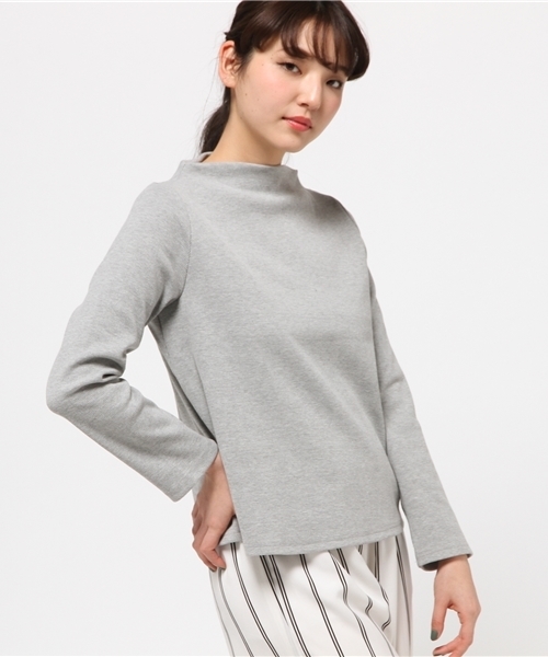 mystic(ミスティック)の「【mystic】しっかりテレコボトルネックプルオーバー(Tシャツ/カットソー・レディース・ブラック/グレー/オフホワイト/ピンク/ベージュ・フリ-)」の4枚目の写真