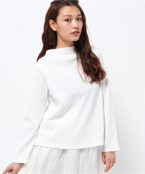 mystic(ミスティック)の「【mystic】しっかりテレコボトルネックプルオーバー(Tシャツ/カットソー・レディース・ブラック/グレー/オフホワイト/ピンク/ベージュ・フリ-)」の2枚目の写真