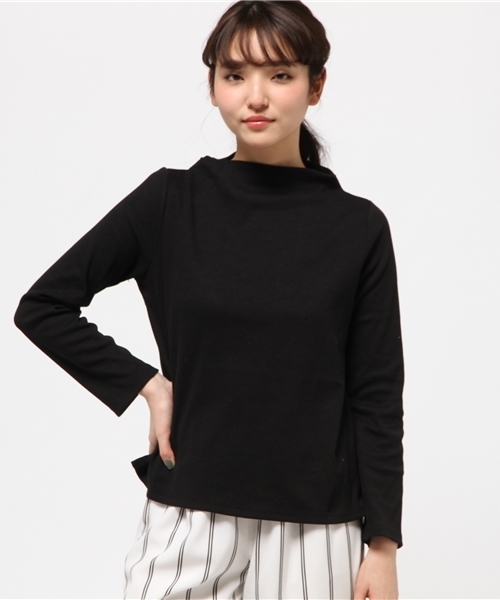 mystic(ミスティック)の「【mystic】しっかりテレコボトルネックプルオーバー(Tシャツ/カットソー・レディース・ブラック/グレー/オフホワイト/ピンク/ベージュ・フリ-)」の3枚目の写真