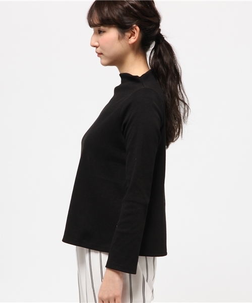 mystic(ミスティック)の「【mystic】しっかりテレコボトルネックプルオーバー(Tシャツ/カットソー・レディース・ブラック/グレー/オフホワイト/ピンク/ベージュ・フリ-)」の7枚目の写真