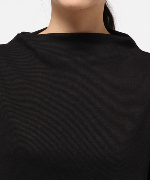 mystic(ミスティック)の「【mystic】しっかりテレコボトルネックプルオーバー(Tシャツ/カットソー・レディース・ブラック/グレー/オフホワイト/ピンク/ベージュ・フリ-)」の9枚目の写真