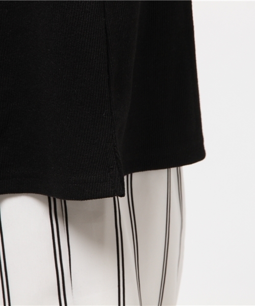 mystic(ミスティック)の「【mystic】しっかりテレコボトルネックプルオーバー(Tシャツ/カットソー・レディース・ブラック/グレー/オフホワイト/ピンク/ベージュ・フリ-)」の11枚目の写真