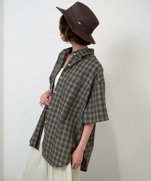 gossara(ゴサラ)の「【ナチュラルな風合い】チェックシャツ(シャツ/ブラウス・レディース・チャコールグレー/グレー・FREE)」の17枚目の写真