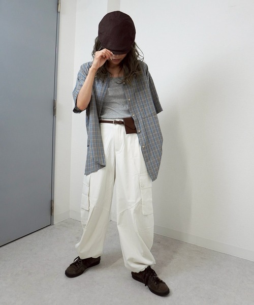 gossara(ゴサラ)の「【ナチュラルな風合い】チェックシャツ(シャツ/ブラウス・レディース・チャコールグレー/グレー・FREE)」の19枚目の写真