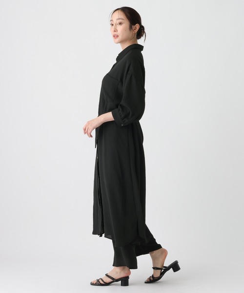 Elura(エルーラ)の「≪イージーケア・速乾≫サラサラサマーシャツワンピース/742054(ワンピース・レディース・オフホワイト/ブラック・FREE/FREE(S))」の14枚目の写真
