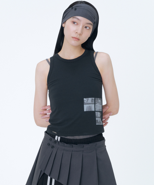 Miseki SEOUL(ミセキソウル)の「Photo album graphic sleeveless BLACK(Tシャツ/カットソー・レディース・その他・1/2)」の1枚目の写真