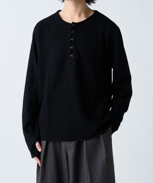 Lui's(ルイス)の「フェードヘンリーネックロンT(Tシャツ/カットソー・メンズ・ホワイト/ブラック/ブラック系その他・M/S)」の14枚目の写真