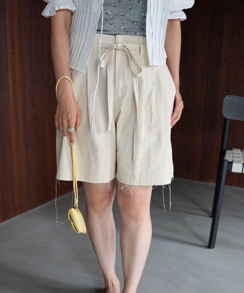 SANSeLF(サンセルフ)の「【SANSeLF】カットオフリボンベルトバミューダパンツ saw26s090(その他パンツ・レディース・オフホワイト・FREE)」の8枚目の写真