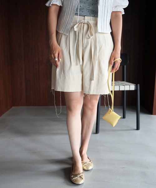 SANSeLF(サンセルフ)の「【SANSeLF】カットオフリボンベルトバミューダパンツ saw26s090(その他パンツ・レディース・オフホワイト・FREE)」の9枚目の写真