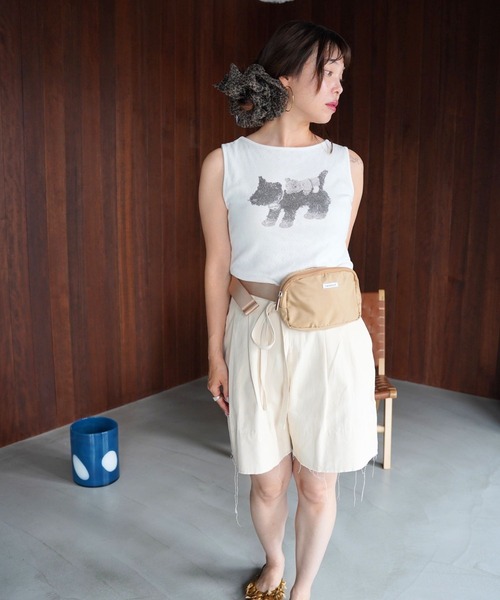 SANSeLF(サンセルフ)の「【SANSeLF】カットオフリボンベルトバミューダパンツ saw26s090(その他パンツ・レディース・オフホワイト・FREE)」の4枚目の写真
