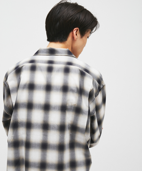 JOURNAL STANDARD J.S HOMESTEAD（ジャーナルスタンダードホームステッド）の「Stead / ポリ レーヨン オンブレ チェック 開襟シャツ（シャツ/ブラウス・メンズ・ブルー系その他/チャコールグレー/ブラック・MEDIUM/LARGE）」の14枚目の写真