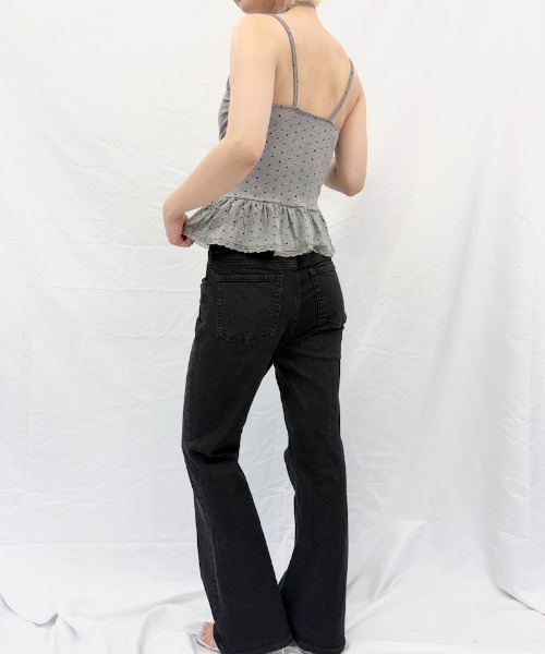 Alite cloth(アリーテクロス)の「チョーカーリボン付き裾フリルレースキャミソール/パット付き(キャミソール・レディース・グレー/ブラウン/ブラック/ホワイト・FREE)」の14枚目の写真