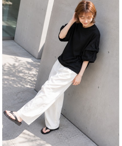 FAZVY(ファズビー)の「バブルスリーブTシャツ(Tシャツ/カットソー・レディース・ホワイト/ブラック・FREE)」の10枚目の写真