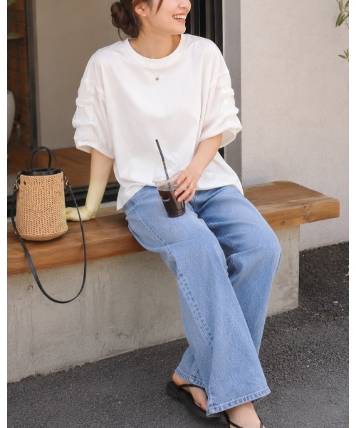 FAZVY(ファズビー)の「バブルスリーブTシャツ(Tシャツ/カットソー・レディース・ホワイト/ブラック・FREE)」の17枚目の写真