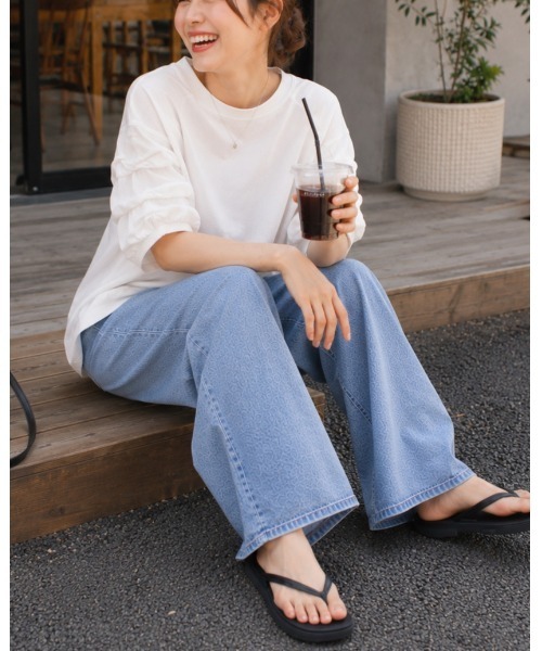 FAZVY(ファズビー)の「バブルスリーブTシャツ(Tシャツ/カットソー・レディース・ホワイト/ブラック・FREE)」の19枚目の写真