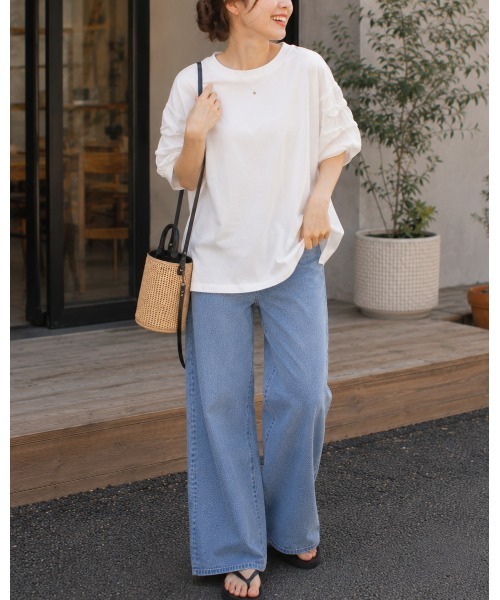 FAZVY(ファズビー)の「バブルスリーブTシャツ(Tシャツ/カットソー・レディース・ホワイト/ブラック・FREE)」の20枚目の写真