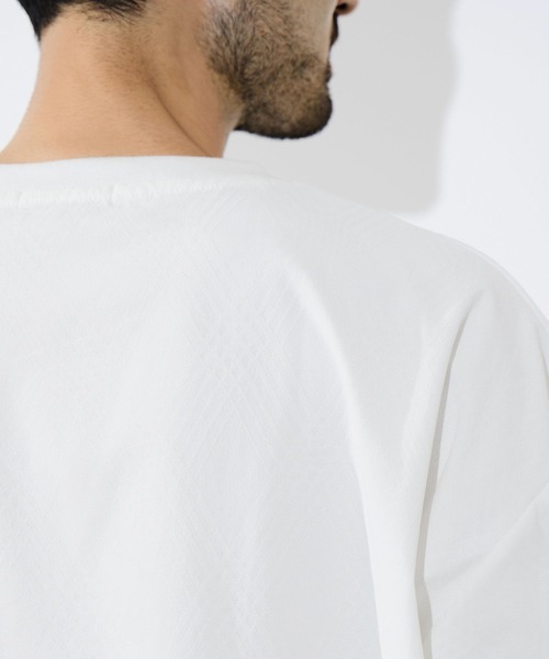 URBAN COLLECTION（アーバンコレクション）の「URBAN COLLECTION リンクスジャガードボックスＴシャツ（Tシャツ/カットソー・メンズ・ブラック/ホワイト/ライトグレー/ブルーグリーン/ブラウン・S/M/L/XL）」の14枚目の写真