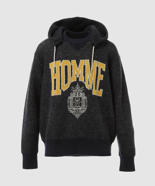 COMME des GARCONS HOMME(コム デ ギャルソン・オム)の「WOOL COLLAGE FOODY KNIT(ニット/セーター・メンズ・グレー/ネイビー・L/M/S)」の2枚目の写真