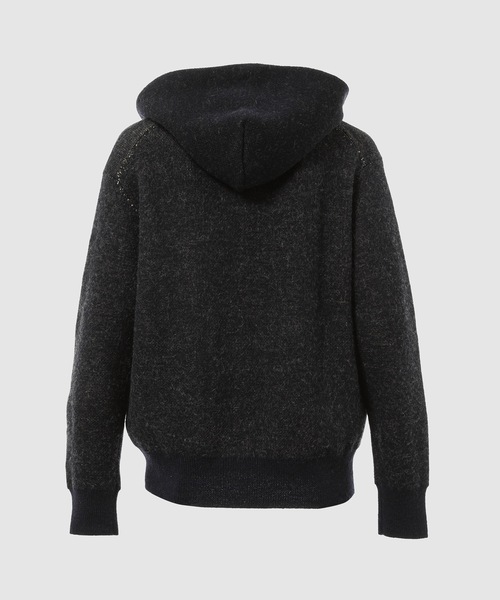 COMME des GARCONS HOMME(コム デ ギャルソン・オム)の「WOOL COLLAGE FOODY KNIT(ニット/セーター・メンズ・グレー/ネイビー・L/M/S)」の3枚目の写真