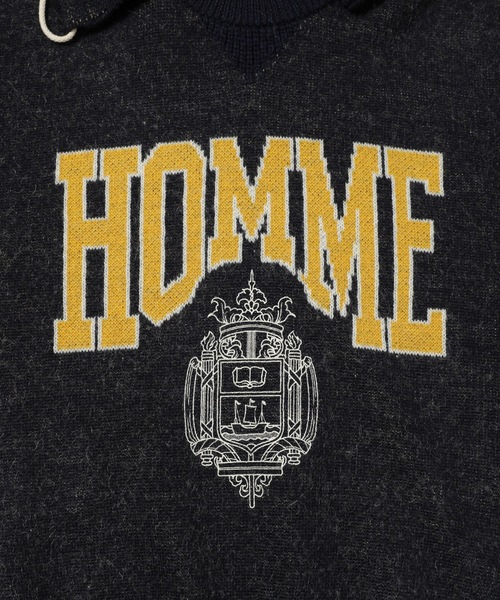 COMME des GARCONS HOMME(コム デ ギャルソン・オム)の「WOOL COLLAGE FOODY KNIT(ニット/セーター・メンズ・グレー/ネイビー・L/M/S)」の5枚目の写真